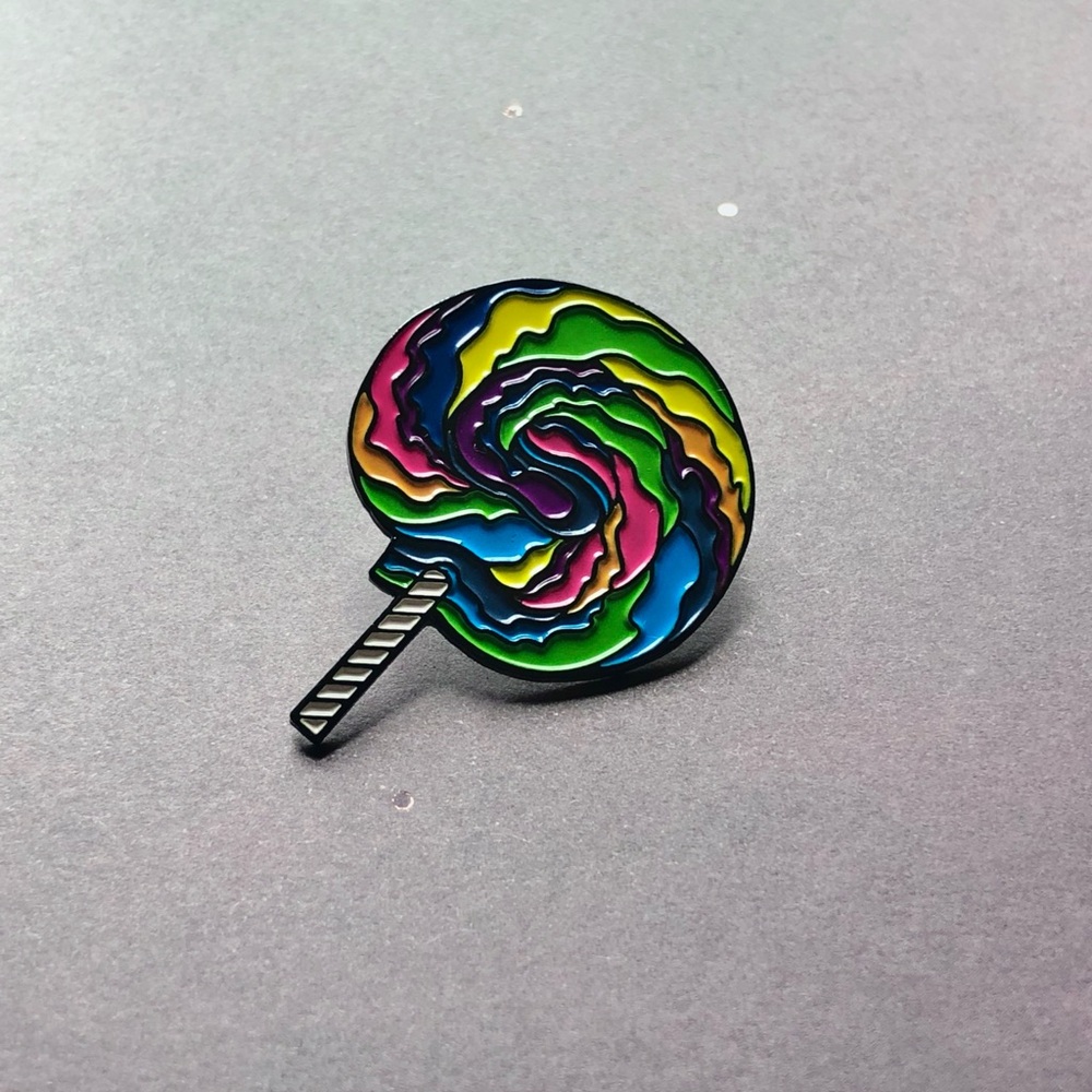 Colorful Swirl Lollipop Enamel Pin